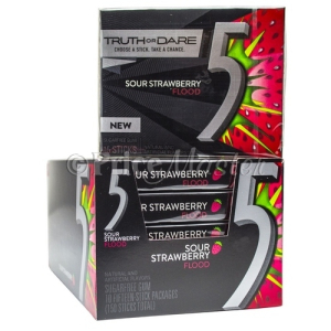 5 Gum, Sugarfree, Strawberry Flood - 15 sticks